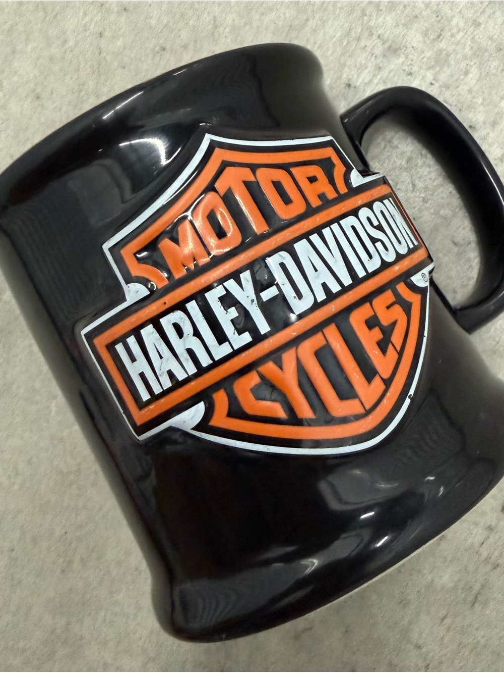 Black & Orange Harley-Davidson Officially Licensed Embossed Ceramic Mug